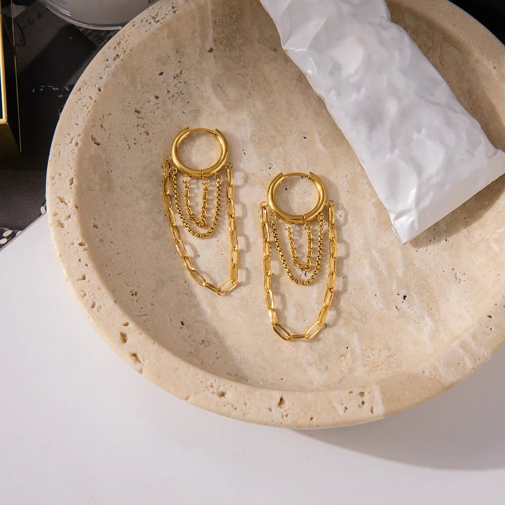 Alaina Link Chain Hoops