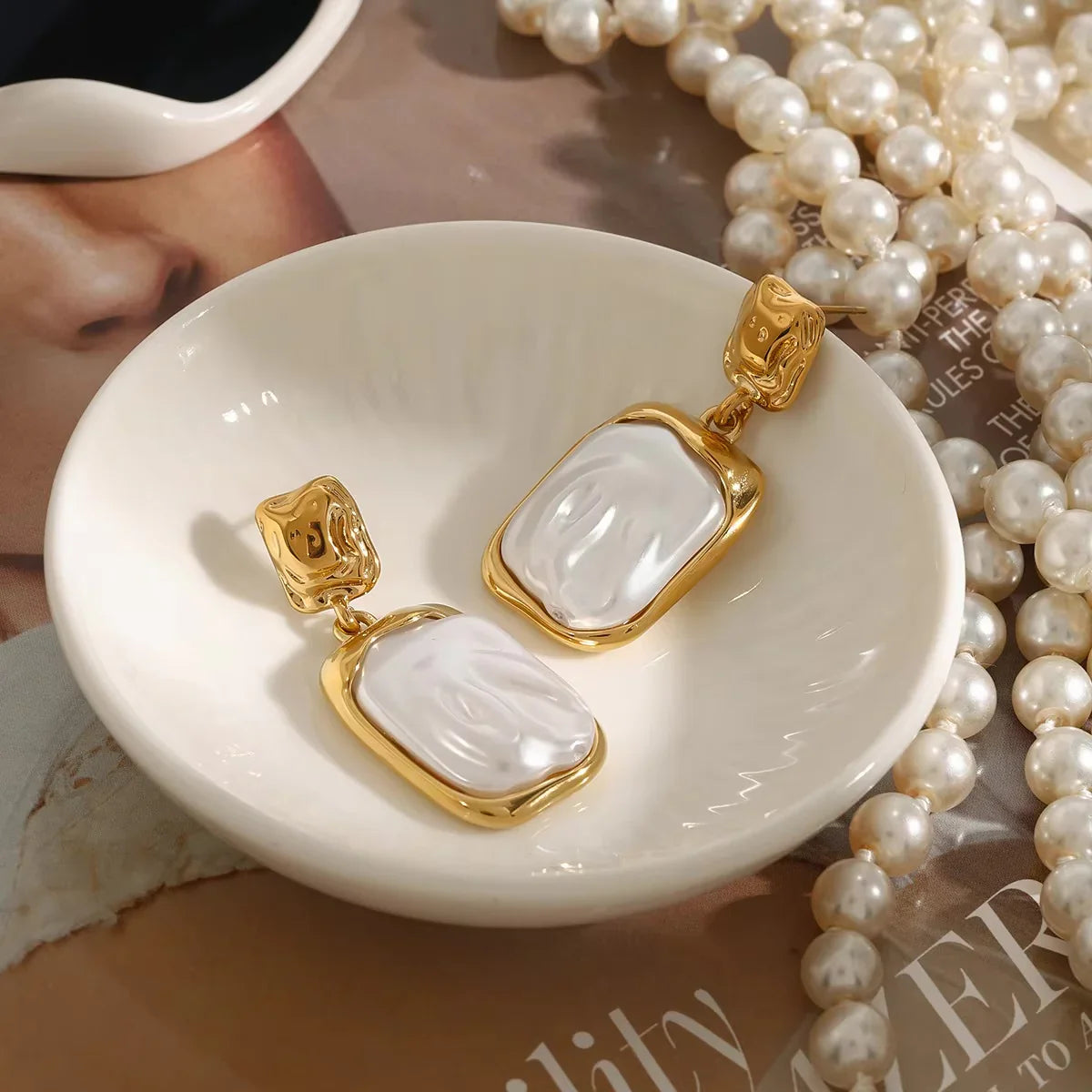 Brittany Freshwater Pearl Slate Earrings