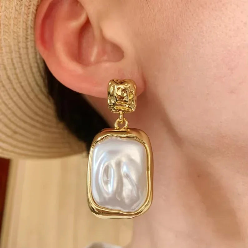 Brittany Freshwater Pearl Slate Earrings