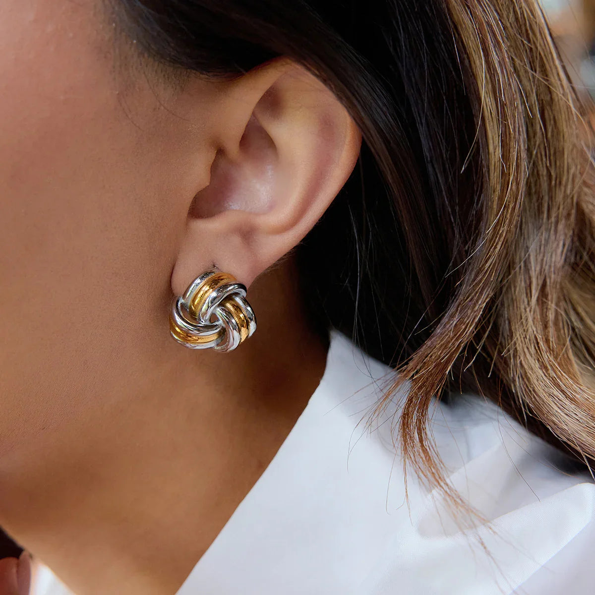 Avielle Chunky Gold Knot Earrings